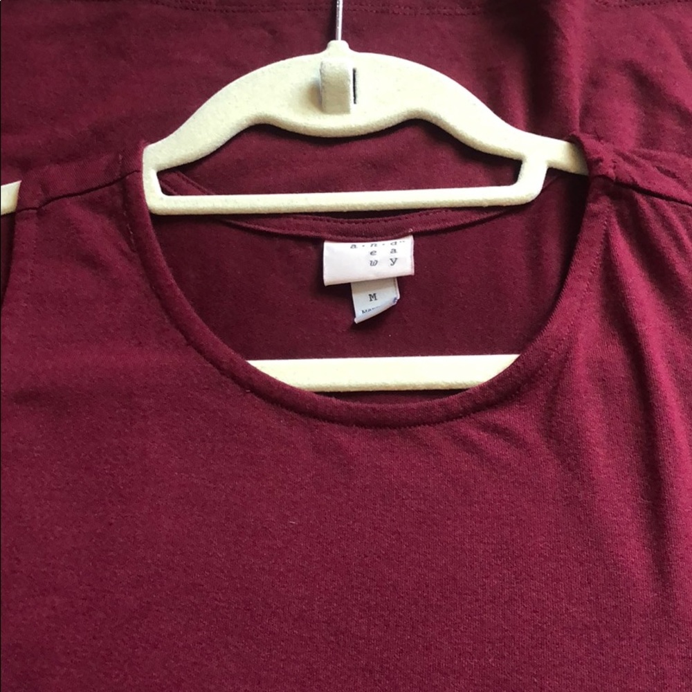 A New Day Maroon Cotton Midi Dress - Bodycon Fit - Picture 3 of 7